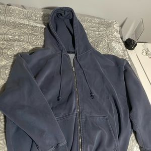 Brandy Melville-John Galt oversized dark blue zip up sweatshirt